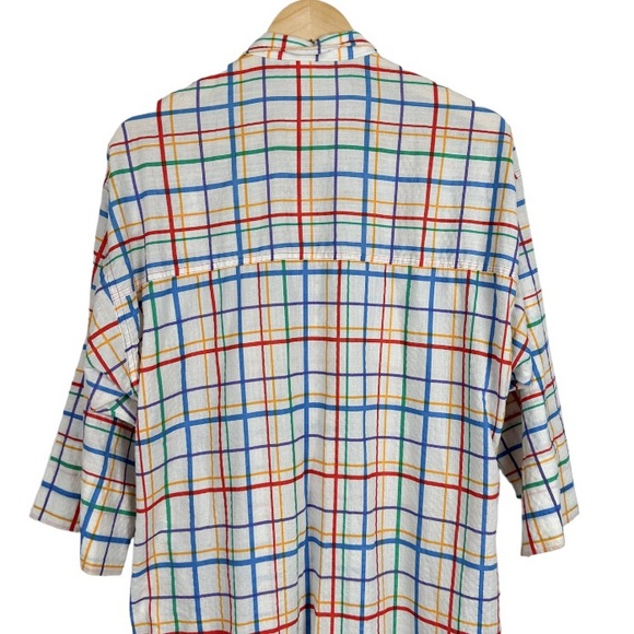 Vintage Colorful Plaid Sleep Gown Size 6 - Picture 6 of 7